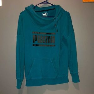 Blue-Teal Puma hoodie; women’s size M